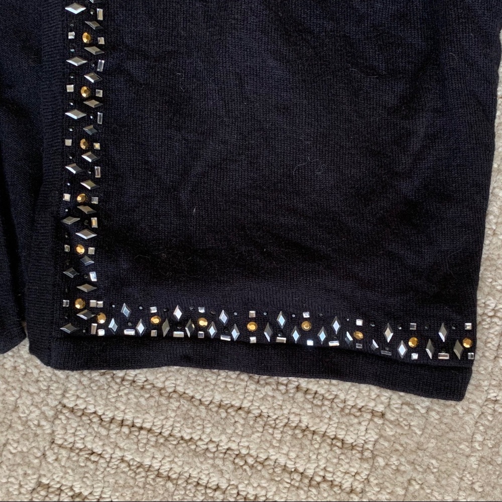 Calvin Klein Embellished Black Crop Cardigan - Picture 5 of 6